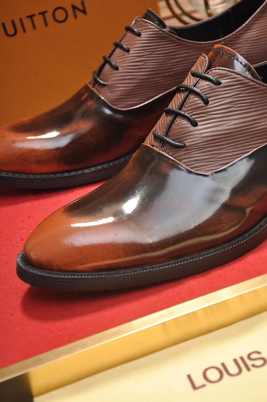 Men's shoes💰460💶【LOUIS VUITTON】(sheepskin lining) new cowhide LV formal shoes🎩🎩❗️🆘made one to one at the counter🎩original quality, imported cowhide upper➕full sheepskin lining➕original rubber outsole, {high quality visible}👣Size: 38-45 (45 custom-made)